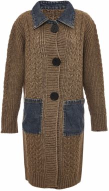 RISA Kardigán  tmavomodrá / hnedá