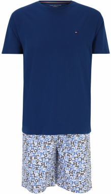 Tommy Hilfiger Underwear Krátke pyžamo  modrá / námornícka modrá / svetlomodrá / biela