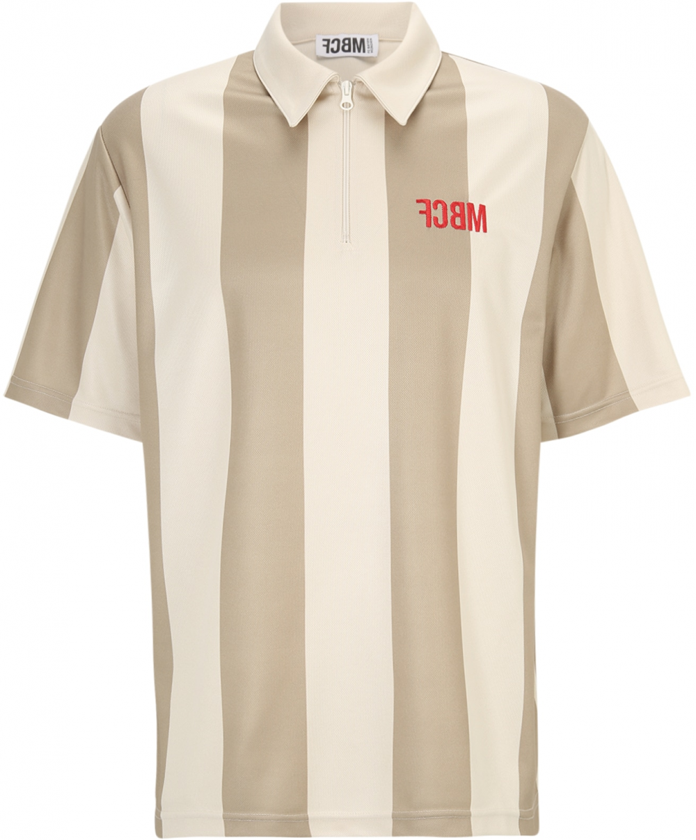 FCBM Tričko 'Amir'  béžová / svetlobéžová / červená