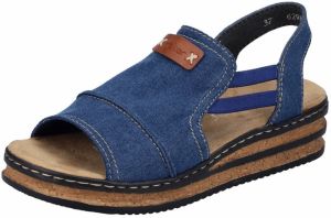 Rieker Sandále  modrá denim / hnedá