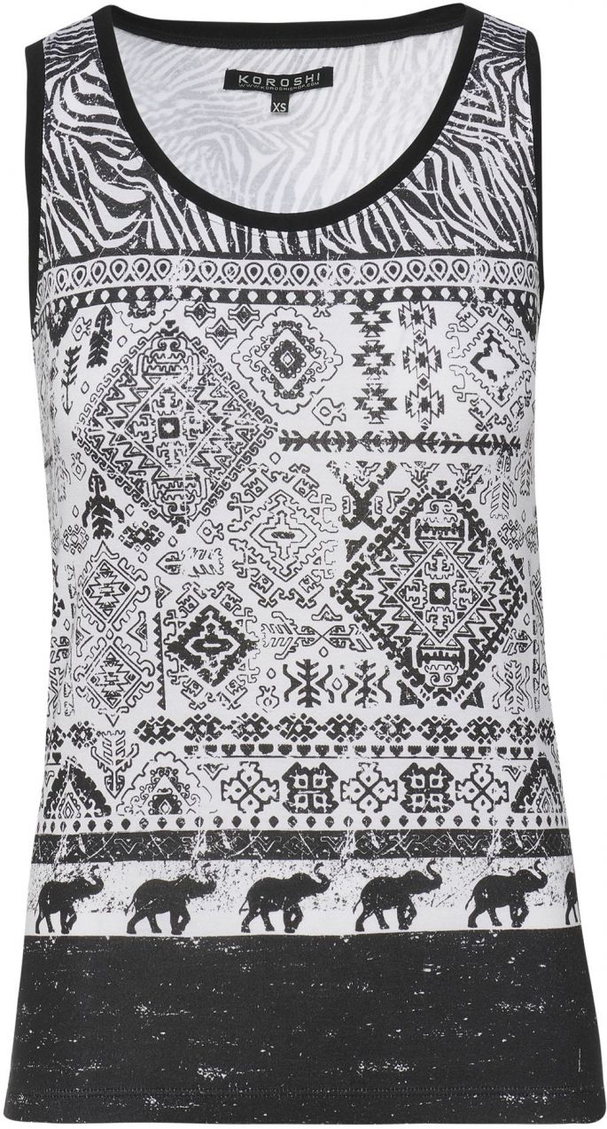 KOROSHI Top  čierna / biela