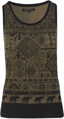 KOROSHI Top  kaki / čierna