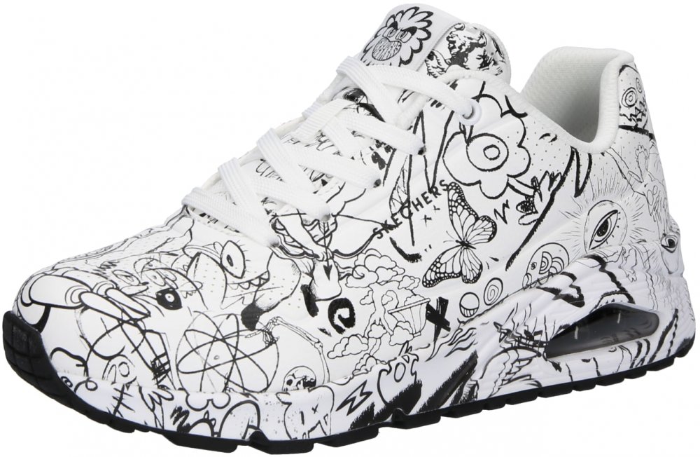SKECHERS Nízke tenisky 'Uno'  čierna / biela