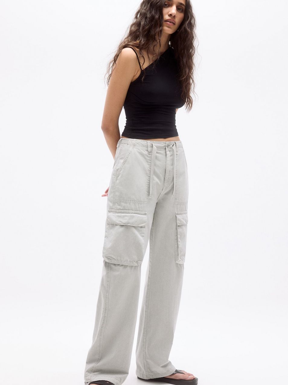Pull&Bear Rifľové kapsáče  sivý denim