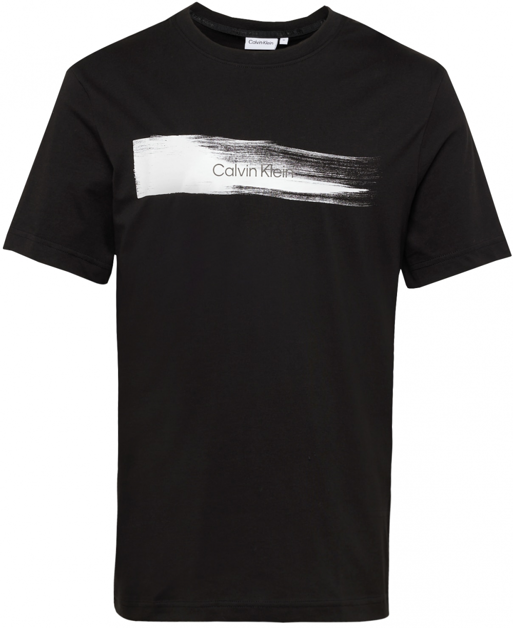 Calvin Klein Tričko  čierna / šedobiela