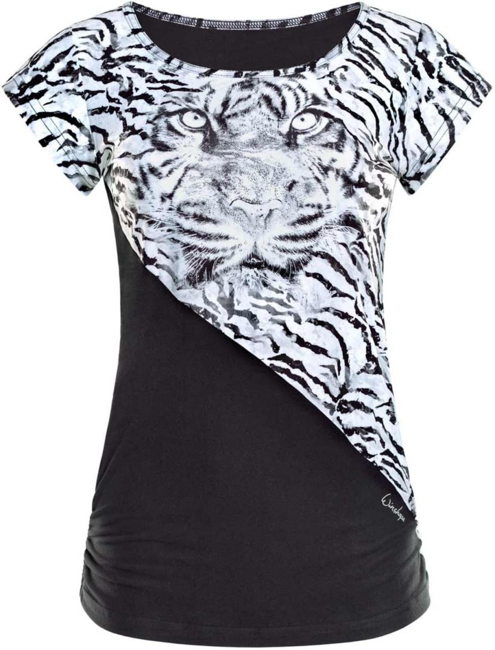 Winshape Funkčné tričko 'AET109LS'  čierna / biela