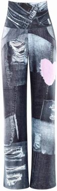 Winshape Športové nohavice 'CUL101C'  sivá / sivý denim / ružová / biela
