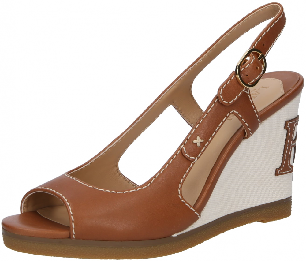 Lauren Ralph Lauren Sandále 'RONI'  karamelová / biela
