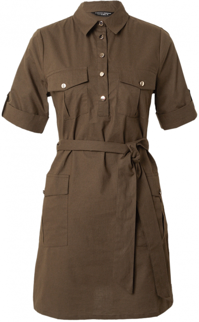 Dorothy Perkins Košeľové šaty  olivová
