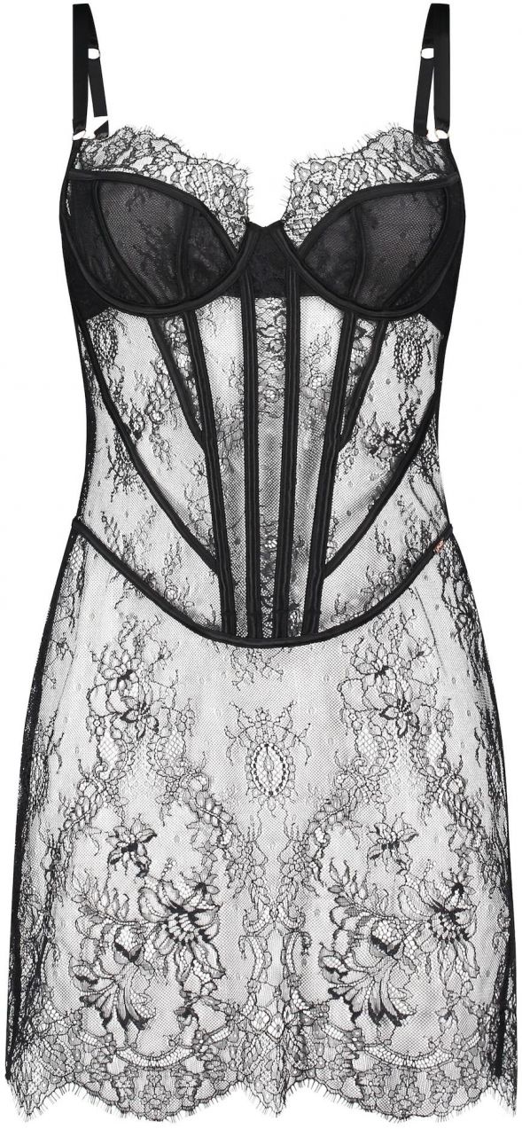 Hunkemöller Negližé 'Camille'  čierna / priehľadná