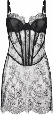 Hunkemöller Negližé 'Camille'  čierna / priehľadná