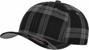 Flexfit Čiapka 'Tartan Plaid'  tmavosivá / čierna
