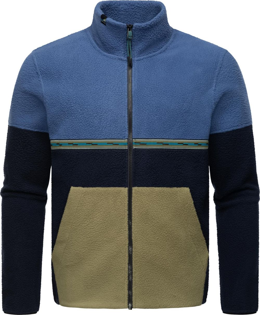 Ragwear Flisová bunda 'Lonndy'  modrá / námornícka modrá / zelená / čierna