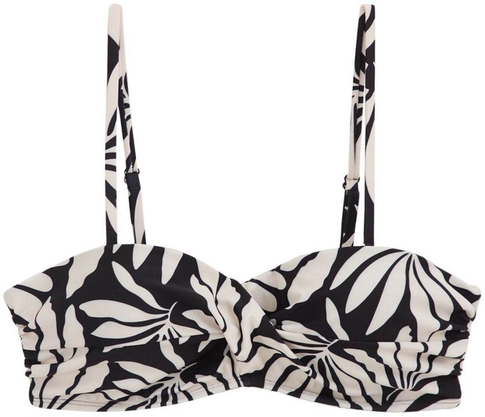 WE Fashion Bikinový top  čierna / biela