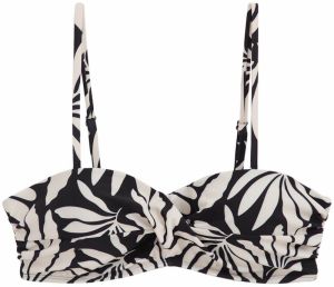 WE Fashion Bikinový top  čierna / biela