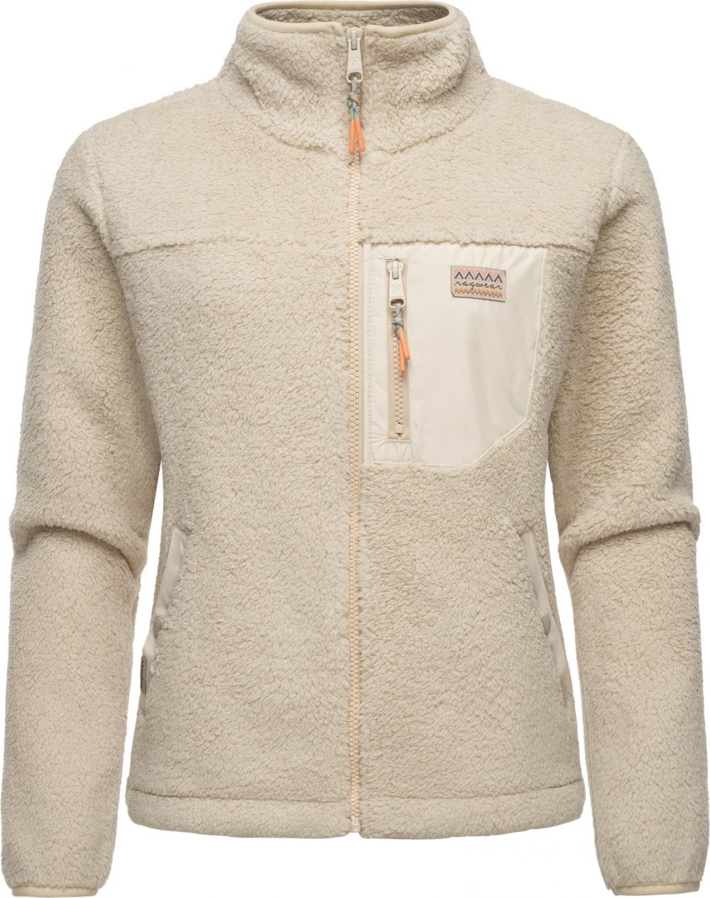 Ragwear Flisová bunda 'Alaris'  béžová / tmelová / námornícka modrá / oranžová
