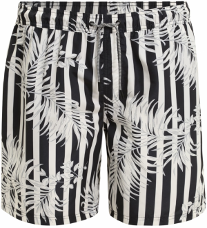 Jack & Jones Plus Plavecké šortky 'FIJI'  čierna / biela