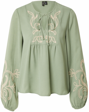 VERO MODA Blúzka 'NORA'  béžová / svetlozelená