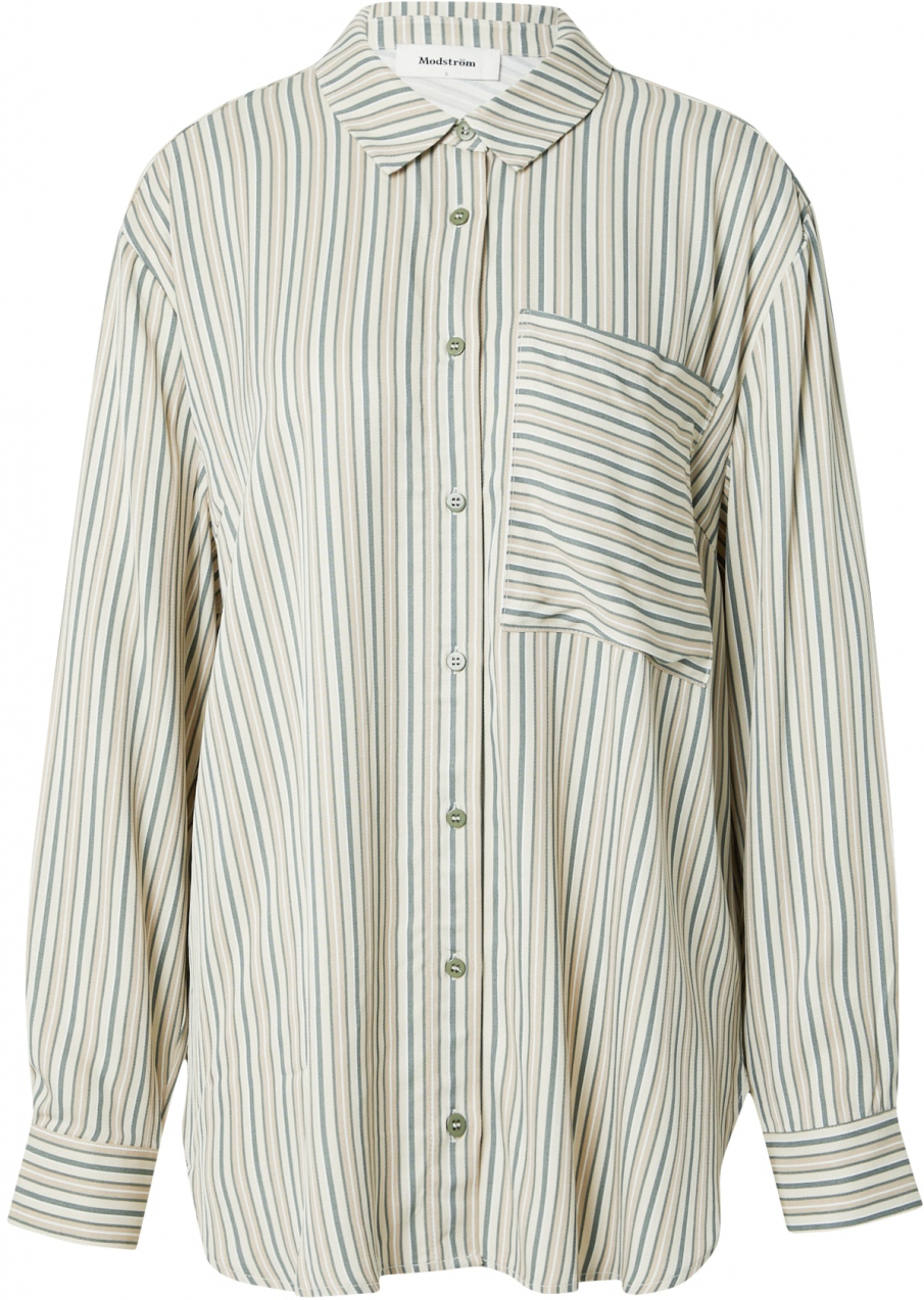 modström Blúzka 'Hissa'  béžová / nebielená / tmavozelená