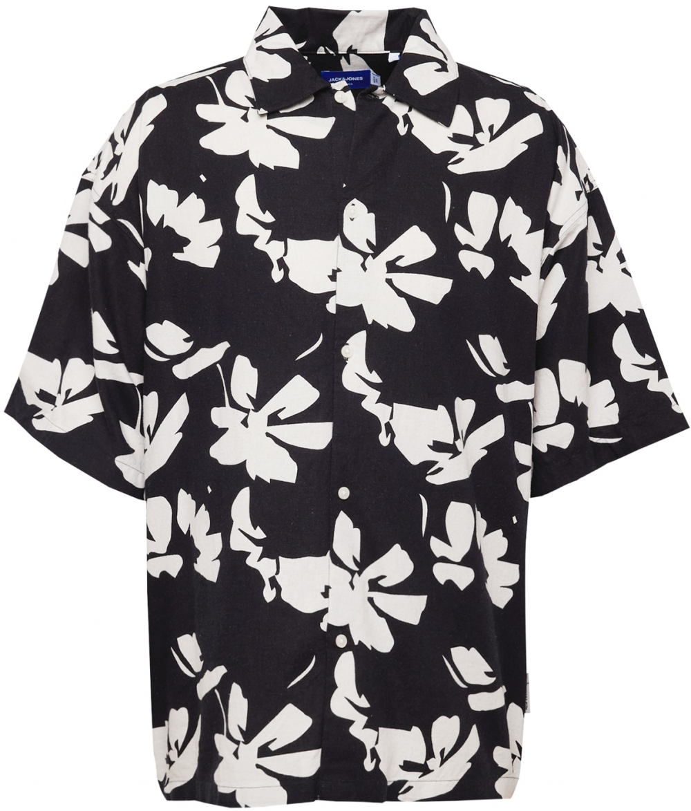 JACK & JONES Košeľa 'FARO'  čierna / biela