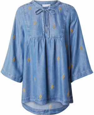 VILA Blúzka 'SOLENE'  modrá denim / karí