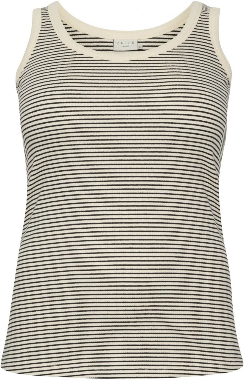 KAFFE CURVE Top  čierna / biela ako vlna