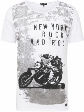Key Largo Tričko 'CAFE RACER'  sivá melírovaná / čierna melírovaná / biela
