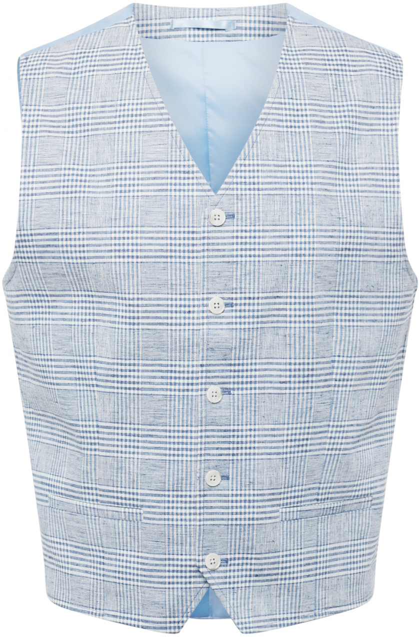 JACK & JONES Vesta k obleku 'RIVIERA'  modrá / svetlomodrá / biela