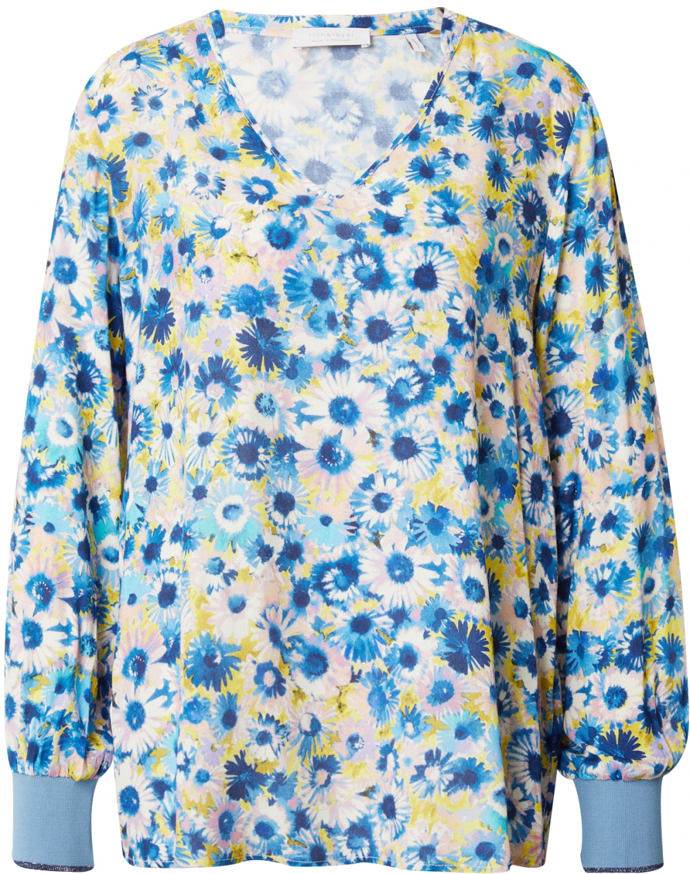 Rich & Royal Blúzka  námornícka modrá / svetlomodrá / žltá / púdrová