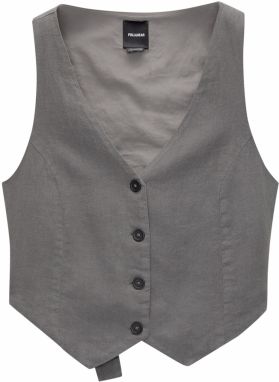 Pull&Bear Vesta k obleku  tmavosivá
