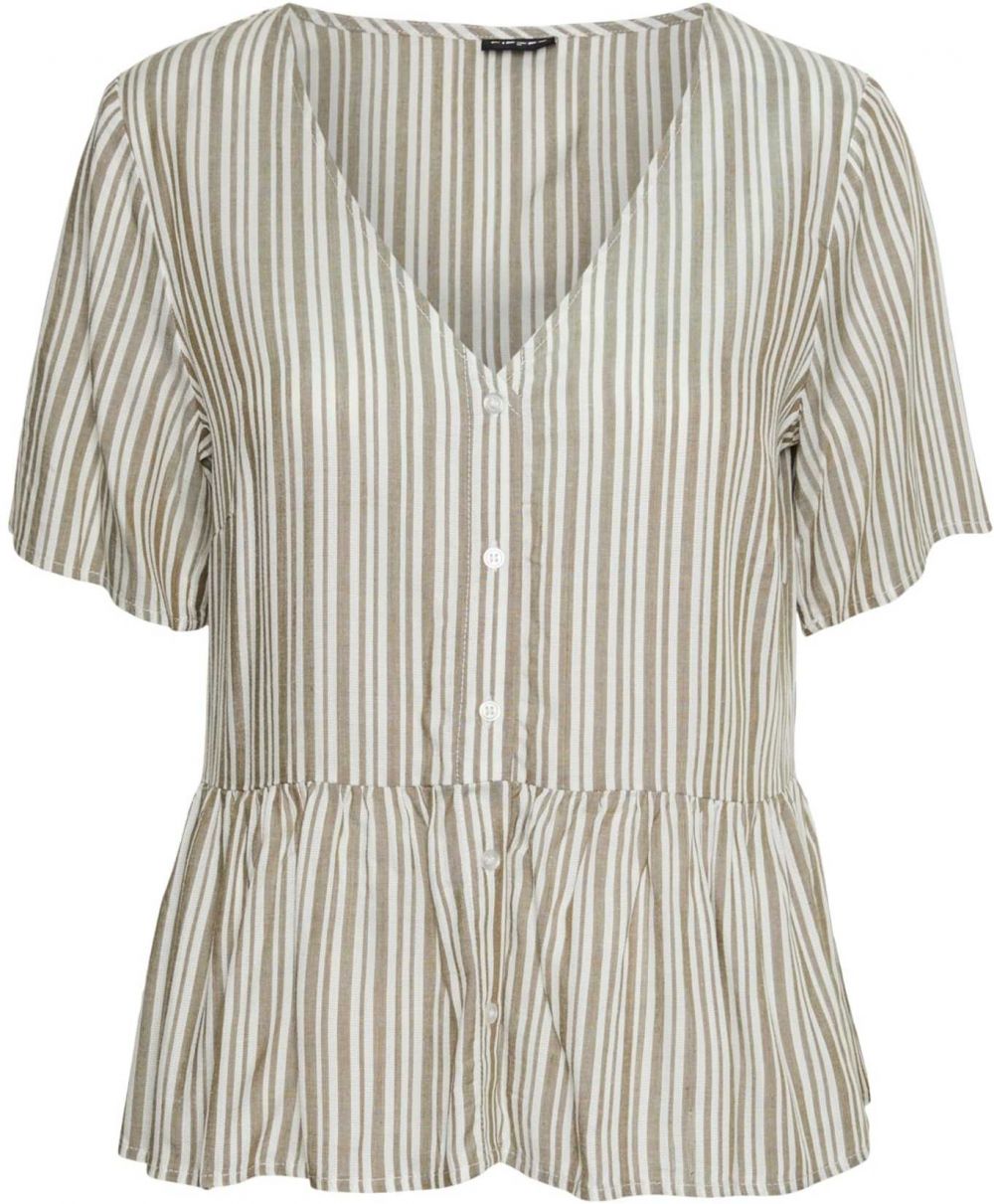 PIECES Blúzka 'ALVINA'  olivová / biela