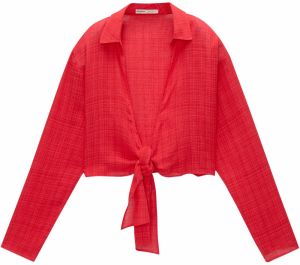 Pull&Bear Blúzka  červená / melónová