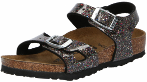 BIRKENSTOCK Otvorená obuv 'Rio'  modrá / červená / čierna / strieborná