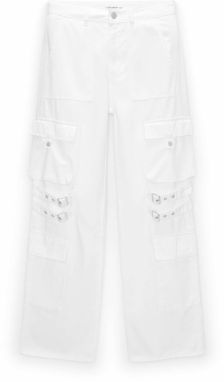 Pull&Bear Rifľové kapsáče  biela