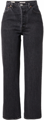 LEVI'S ® Džínsy 'Ribcage Straight Ankle'  čierny denim