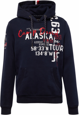 CAMP DAVID Mikina 'Alaska Ice Tour'  tmavomodrá / červená / biela