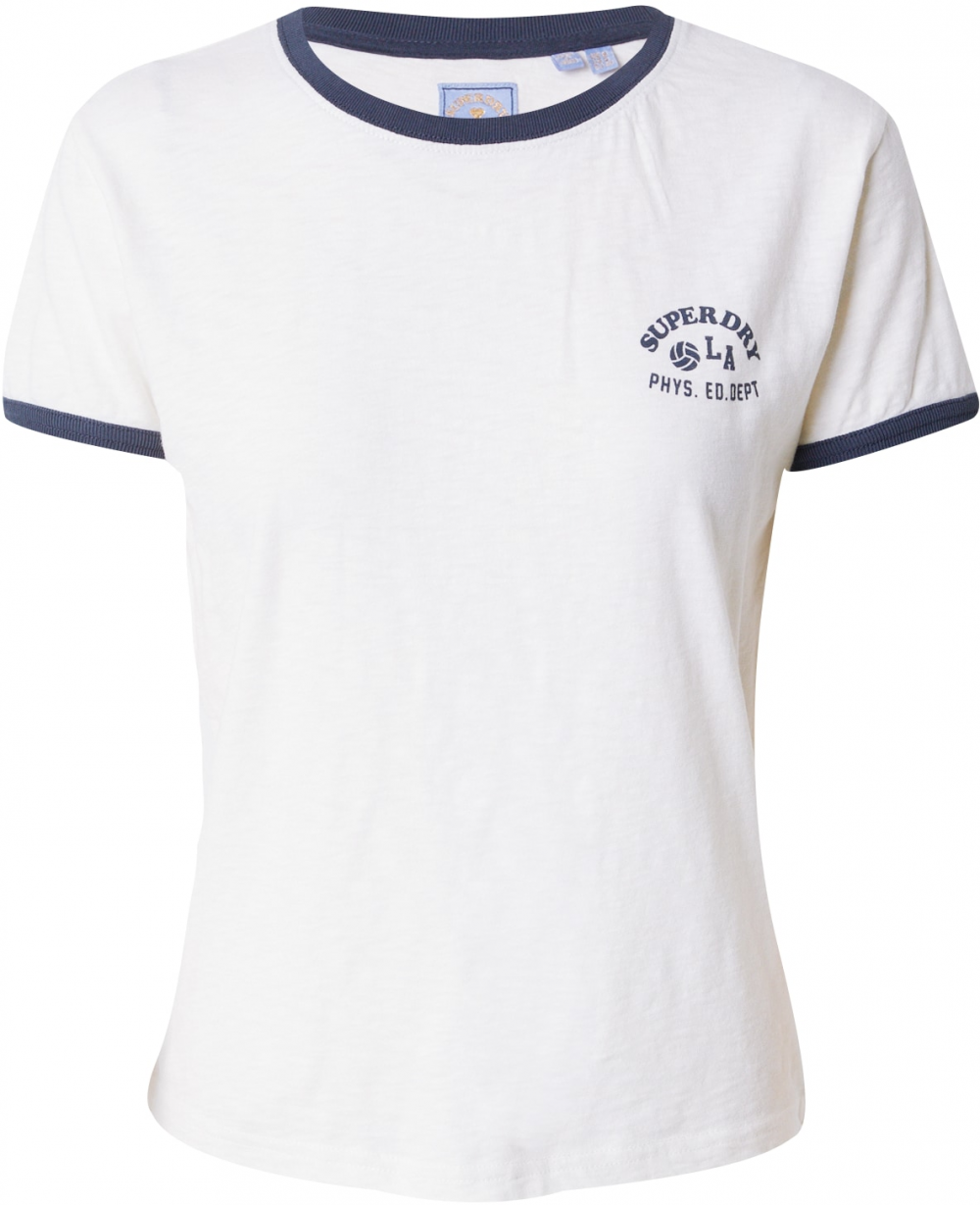 Superdry Tričko  námornícka modrá / biela ako vlna