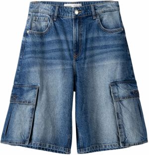 Bershka Rifľové kapsáče  tmavomodrá
