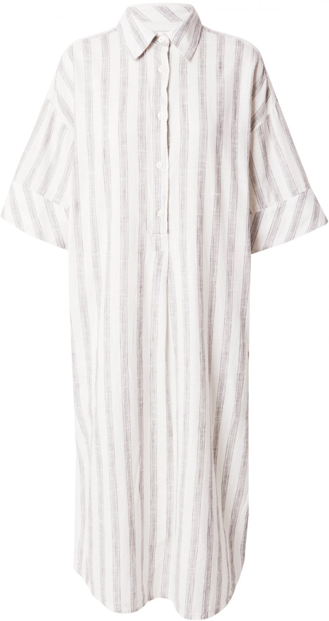 KnowledgeCotton Apparel Košeľové šaty  hnedá / biela