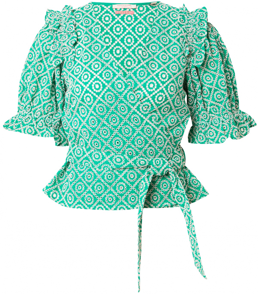 SCOTCH & SODA Blúzka  zelená / biela