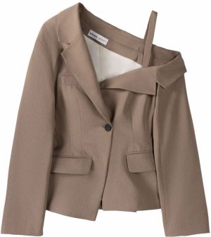 Bershka Blejzer  tmavobéžová