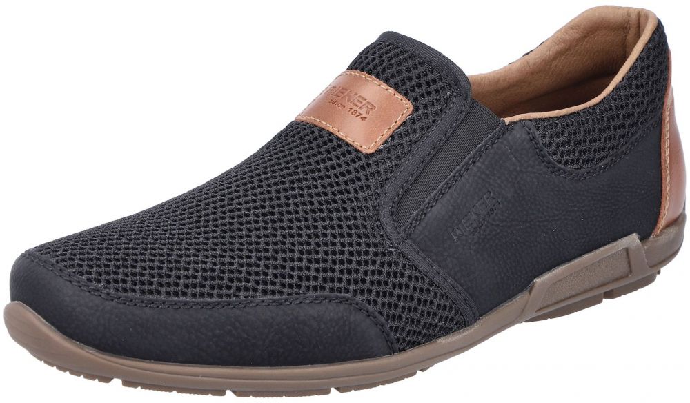 Rieker Slip-on obuv  svetlohnedá / čierna
