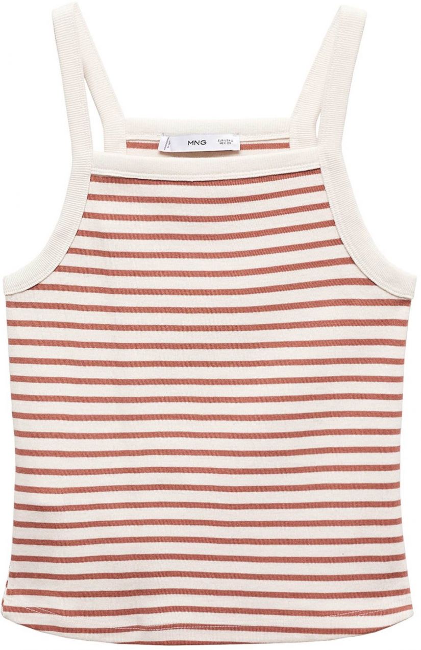MANGO Top 'COOKIE'  hrdzavo červená / biela