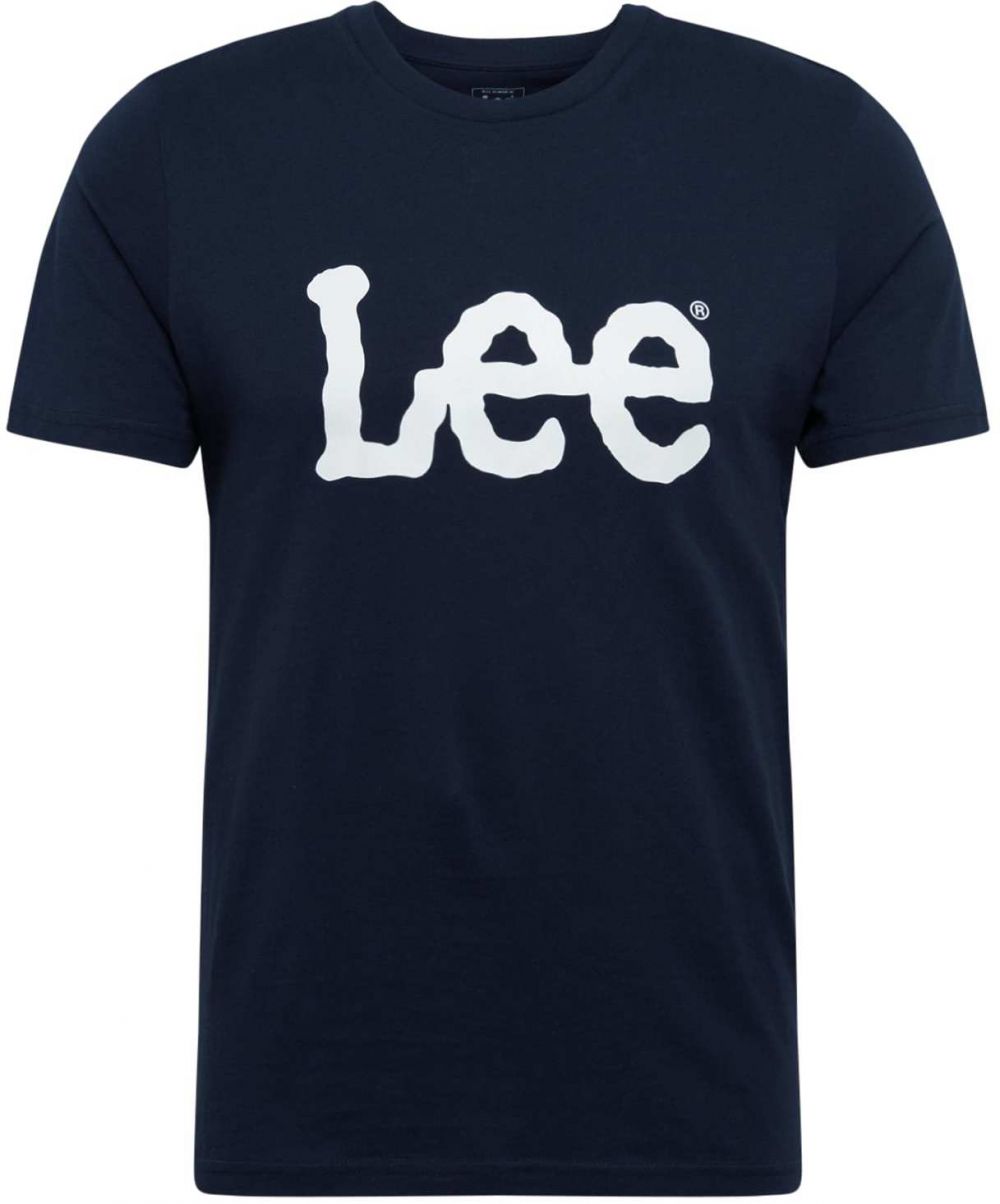 Lee Tričko 'WOBBLY LOGO TEE'  námornícka modrá / biela