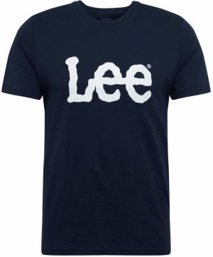 Lee Tričko 'WOBBLY LOGO TEE'  námornícka modrá / biela