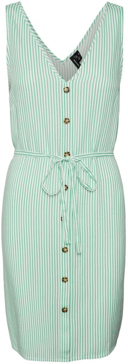 VERO MODA Šaty 'BUMPY'  nefritová / biela