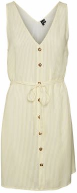 VERO MODA Šaty 'BUMPY'  žltá / biela