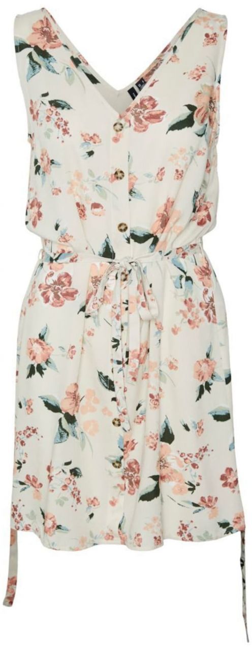 VERO MODA Šaty 'BUMPY'  telová / tmavozelená / koralová / biela