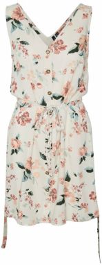 VERO MODA Šaty 'BUMPY'  telová / tmavozelená / koralová / biela