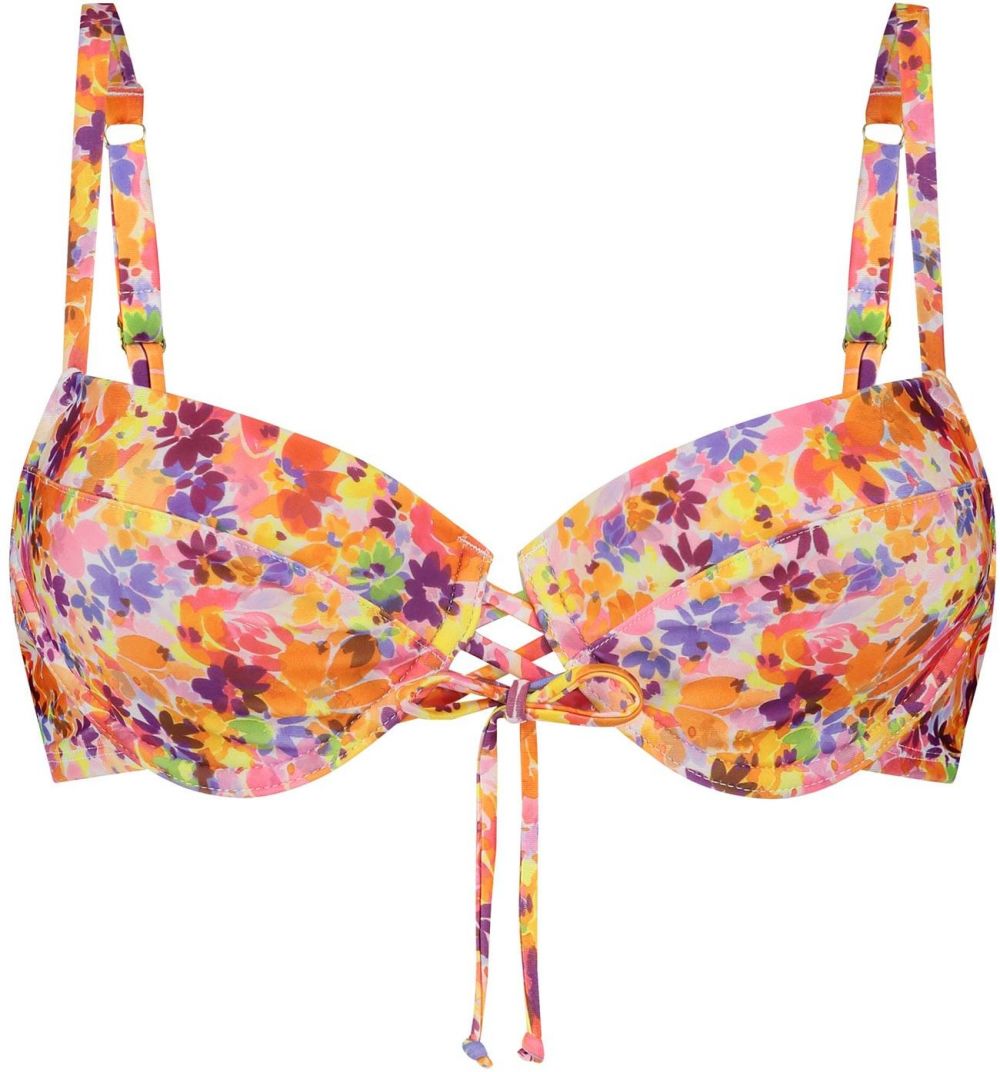 Hunkemöller Bikinový top 'Tiki'  orgovánová / modrofialová / tmavooranžová / pitaya